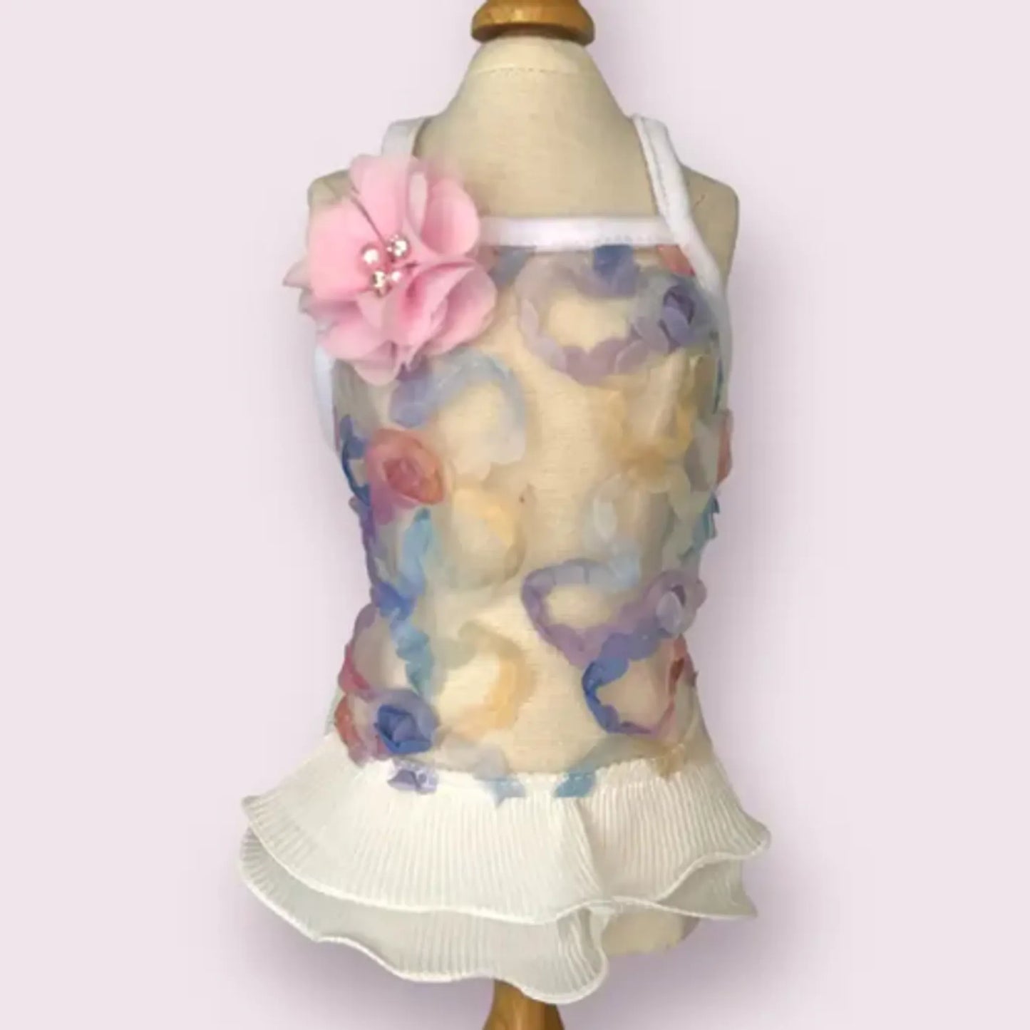 Chiffon Summer Floral Ruffle Dog Dress