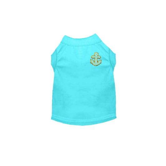 Chenille Embroidered Anchor Dog Shirt