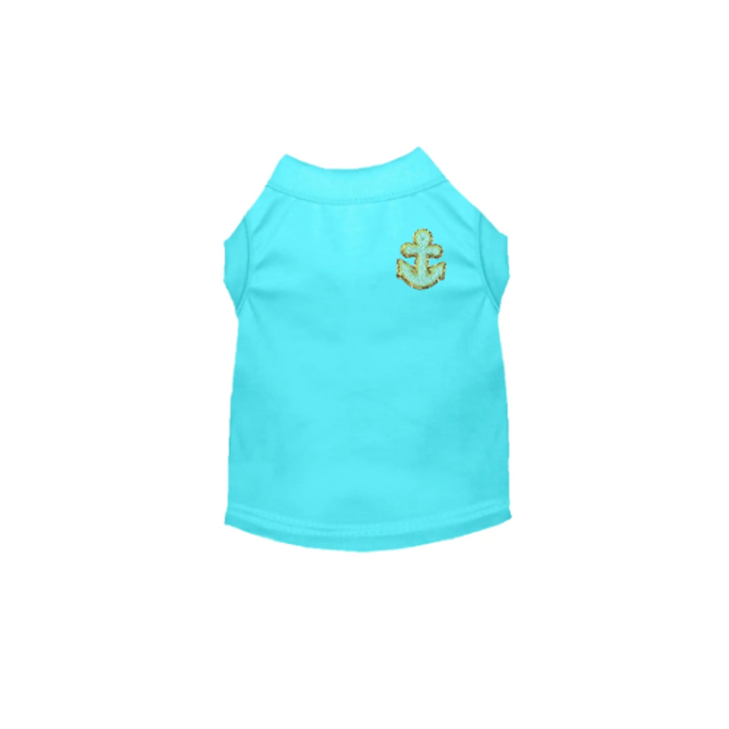 Chenille Embroidered Anchor Dog Shirt